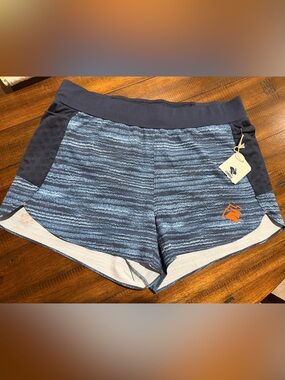 Rabbit Women’s Navy Marled Running Shorts with Orange Logo